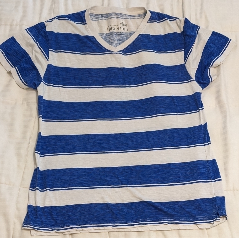 Ditch Plains striped V-neck shirt size Large